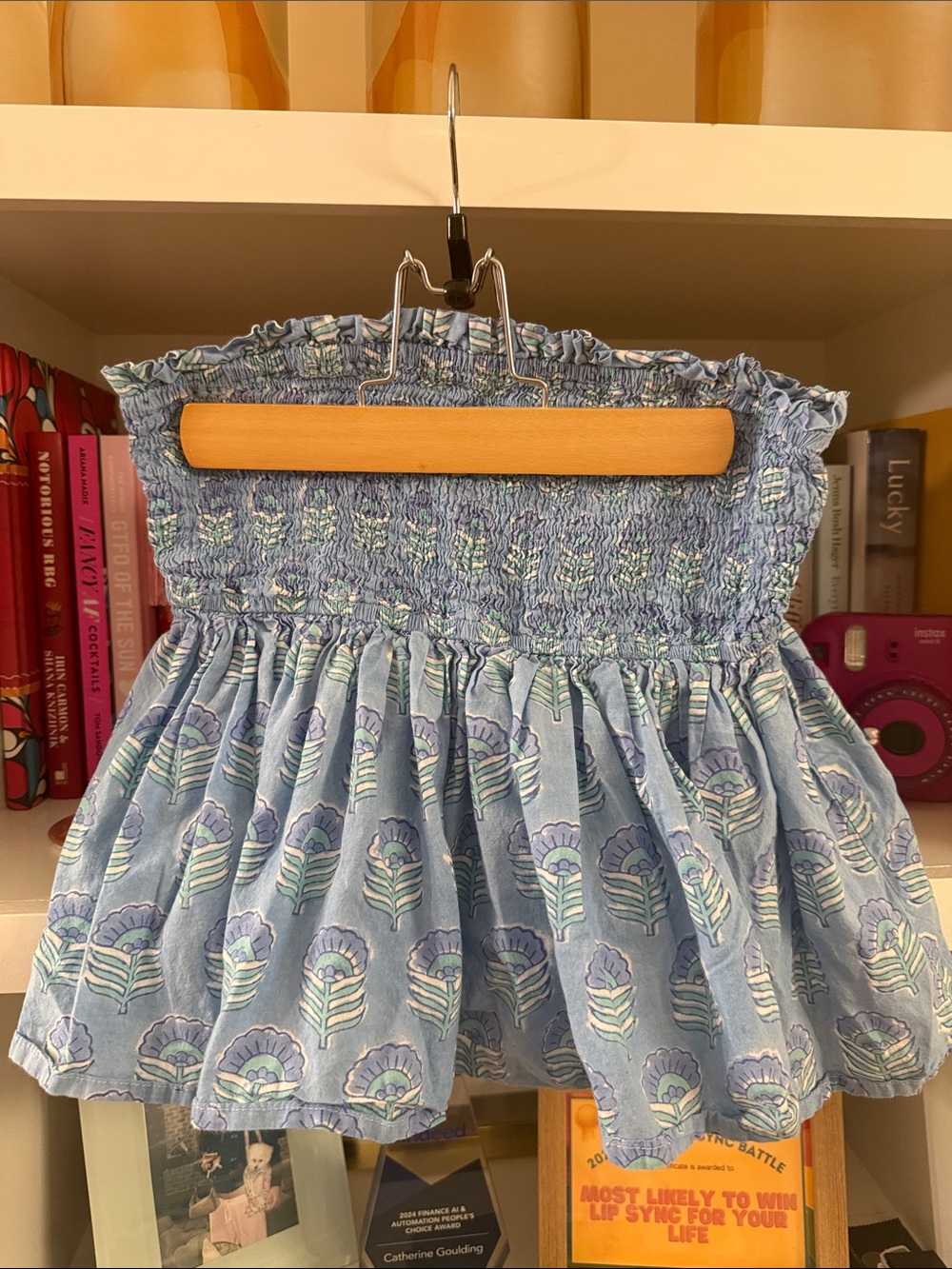 Smocked Blue Floral Crop Top - Lightweight Summer Staple